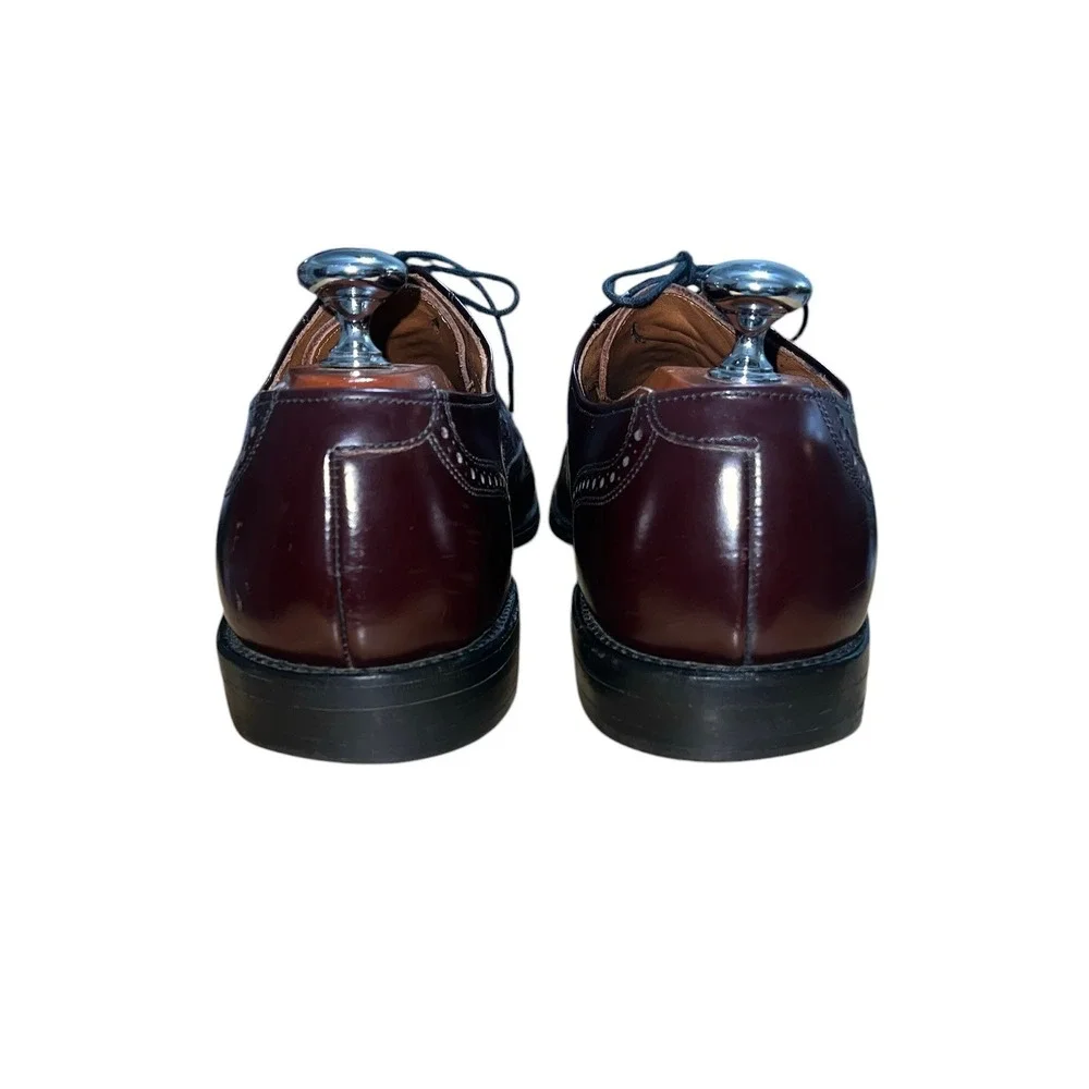 Allen Edmonds Lloyd Wingtip Oxford Mens 12 Burgundy Leather Brogue Dress Shoes